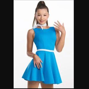 WEISSMAN Blue Dress With Scarf Dance/Theater Costume S Adult EXCELLENT CONDITION